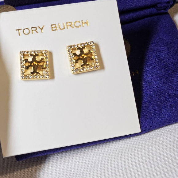 New Tory Burch Stud Earrings WITH DUSTBAG - Picture 1 of 4